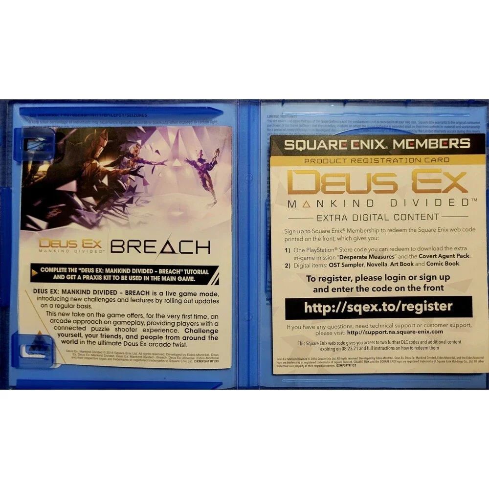 Deus Ex: Mankind Divided-Day One Edition (Sony PlayStation 4  PS4,CIB FAST SHIP